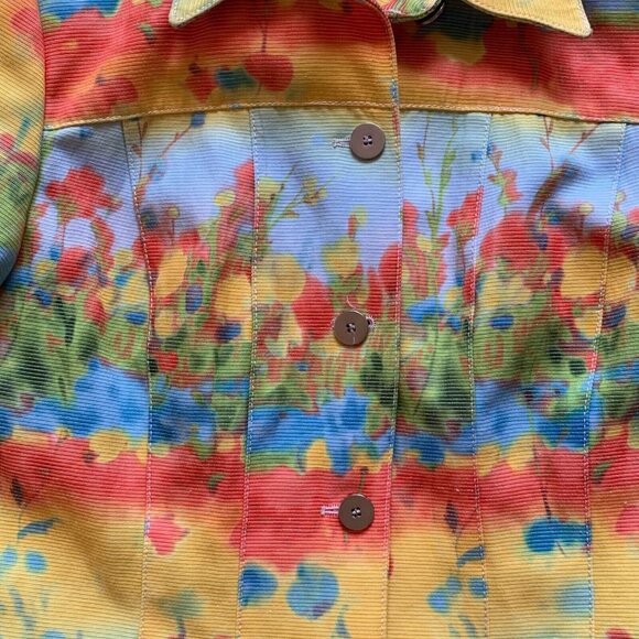 Vtg Albert Makali Jacket Short Colorful Lined Long Sleeve Button Shirt USA 8 - Picture 8 of 12